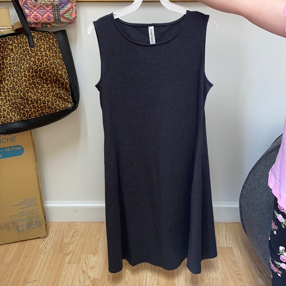 Deep Gray Tank Dress w Pockets - Picture 1 of 1